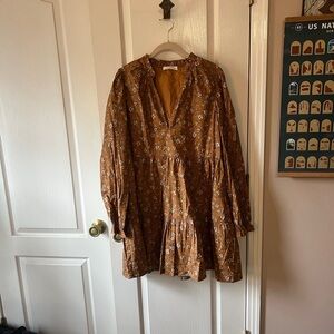 K22 Doe and Rae Floral Brown Dress